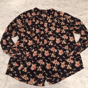 Floral split back blouse